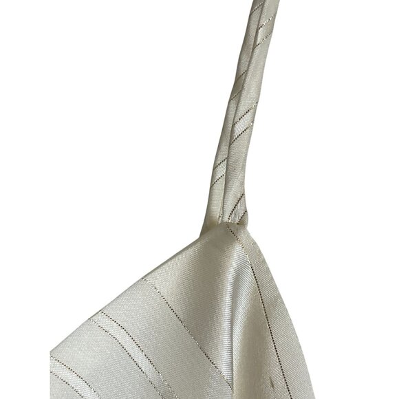 David Strauss Metallic Tank Top 14 Cream Glam Shimmery Disco 80s Shiny Retro - Picture 7 of 10